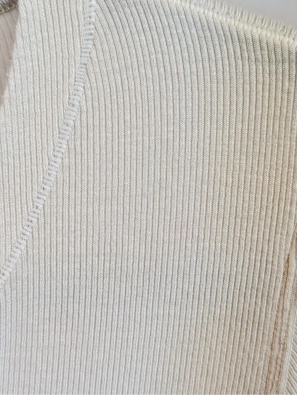 Lululemon Side-Cinch Ribbed Cardigan Bone Off White Button Top Athletic No Size